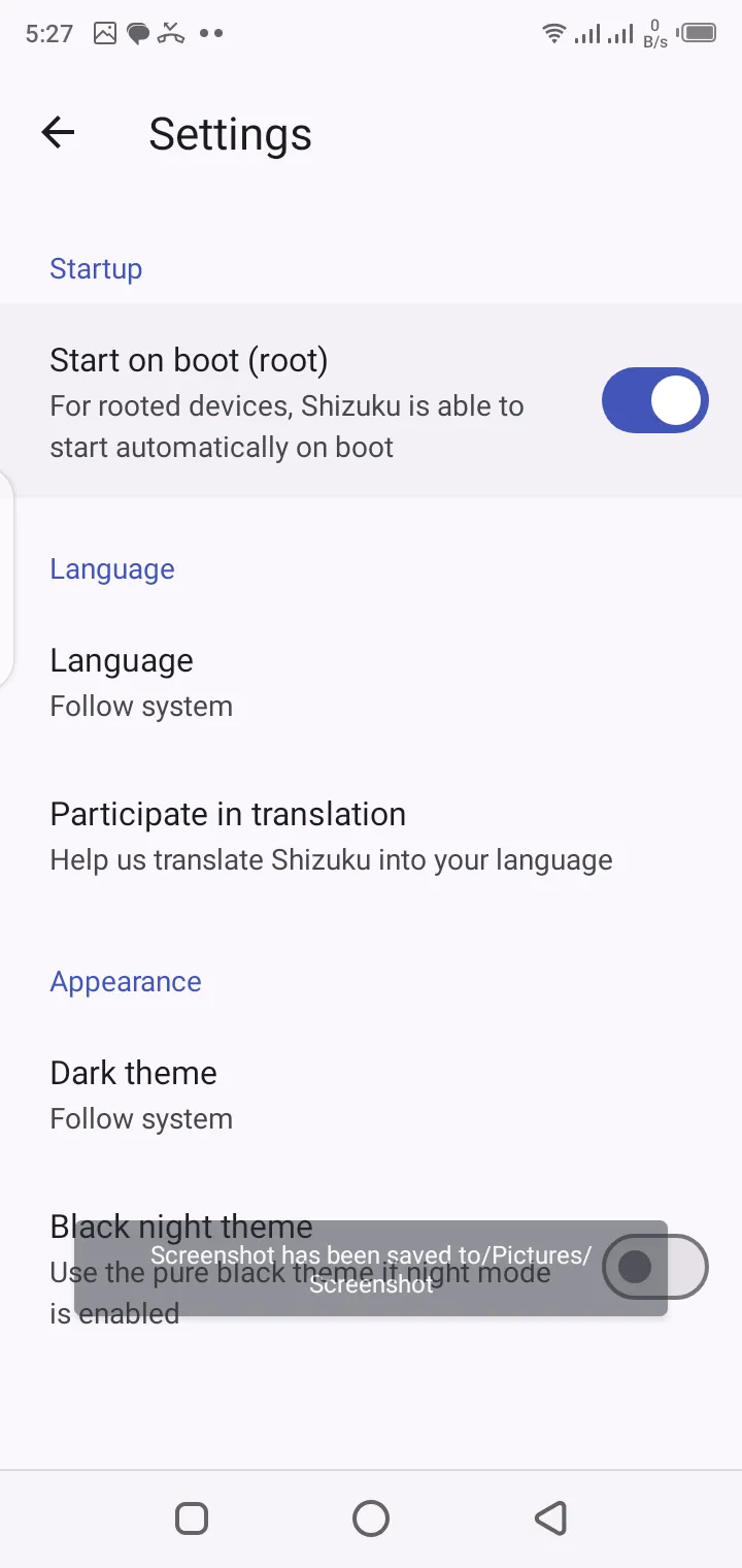 Screenshot of Shizuku APK